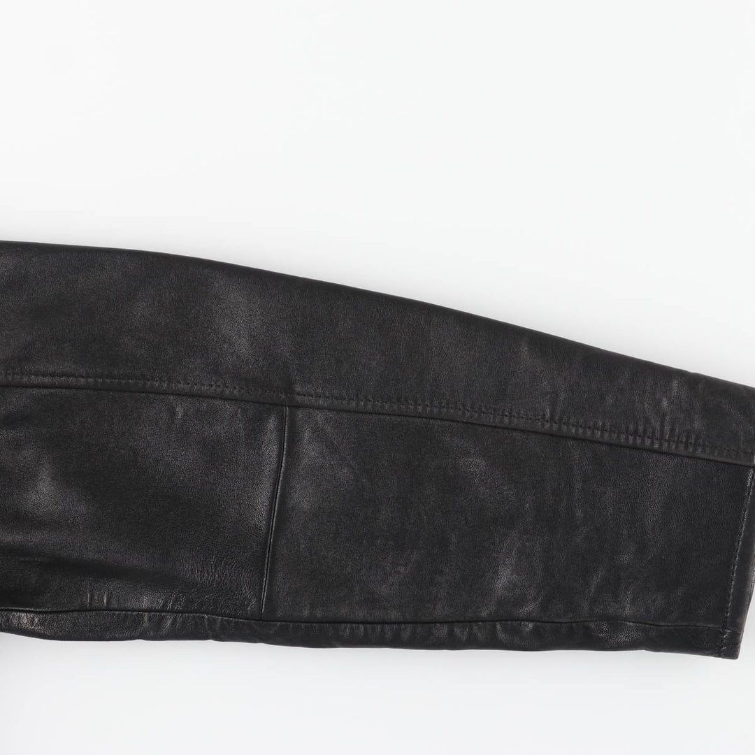 MACHIAVELLI Padded Stand Collar Leather Jacket, Men's Size L unclear black type Vintage Second Hand