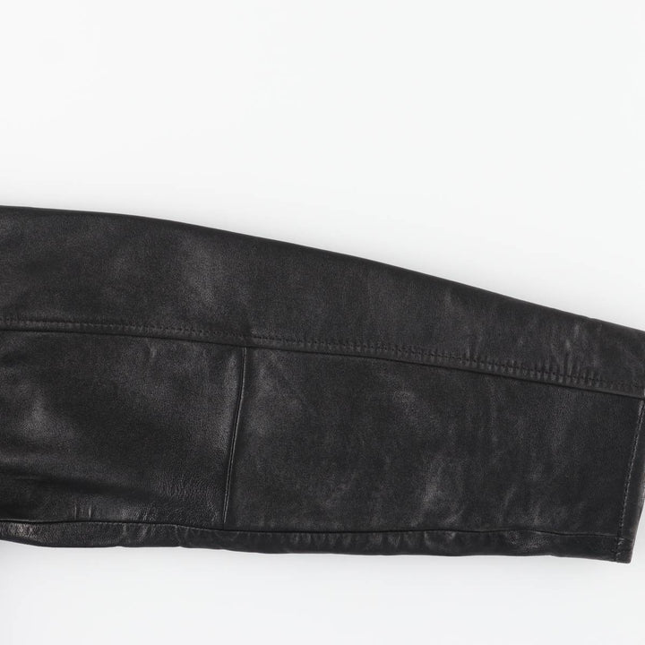 MACHIAVELLI Padded Stand Collar Leather Jacket, Men's Size L unclear black type Vintage Second Hand