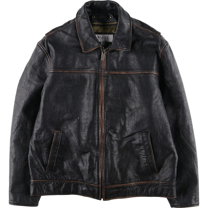 Wilsons Leather M. Julian Leather Blouson, Men's Size L, Swing Top Style, Padded genuine leather black type Vintage Second Hand