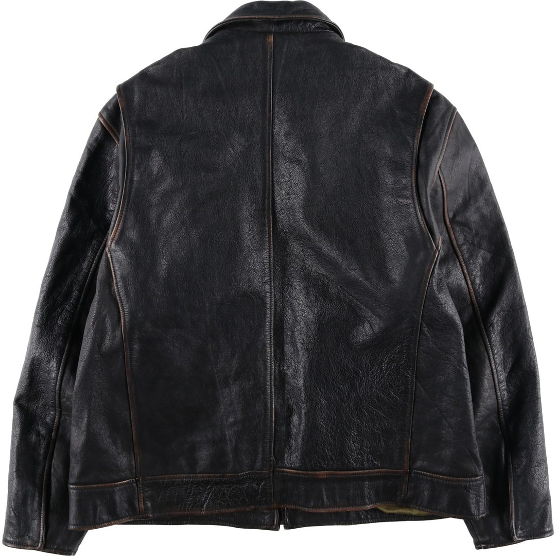 Wilsons Leather M. Julian Leather Blouson, Men's Size L, Swing Top Style, Padded genuine leather black type Vintage Second Hand