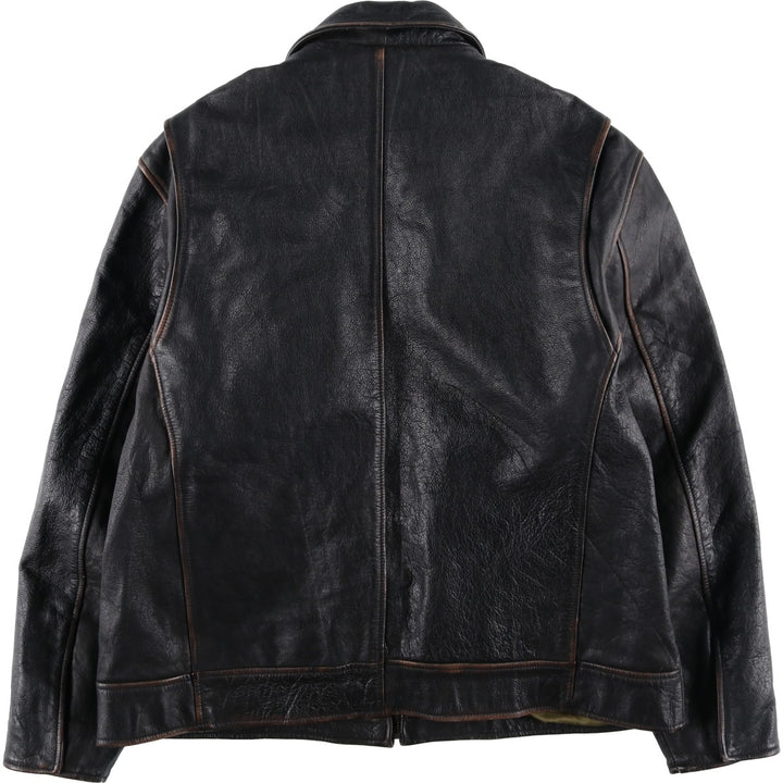 Wilsons Leather M. Julian Leather Blouson, Men's Size L, Swing Top Style, Padded genuine leather black type Vintage Second Hand