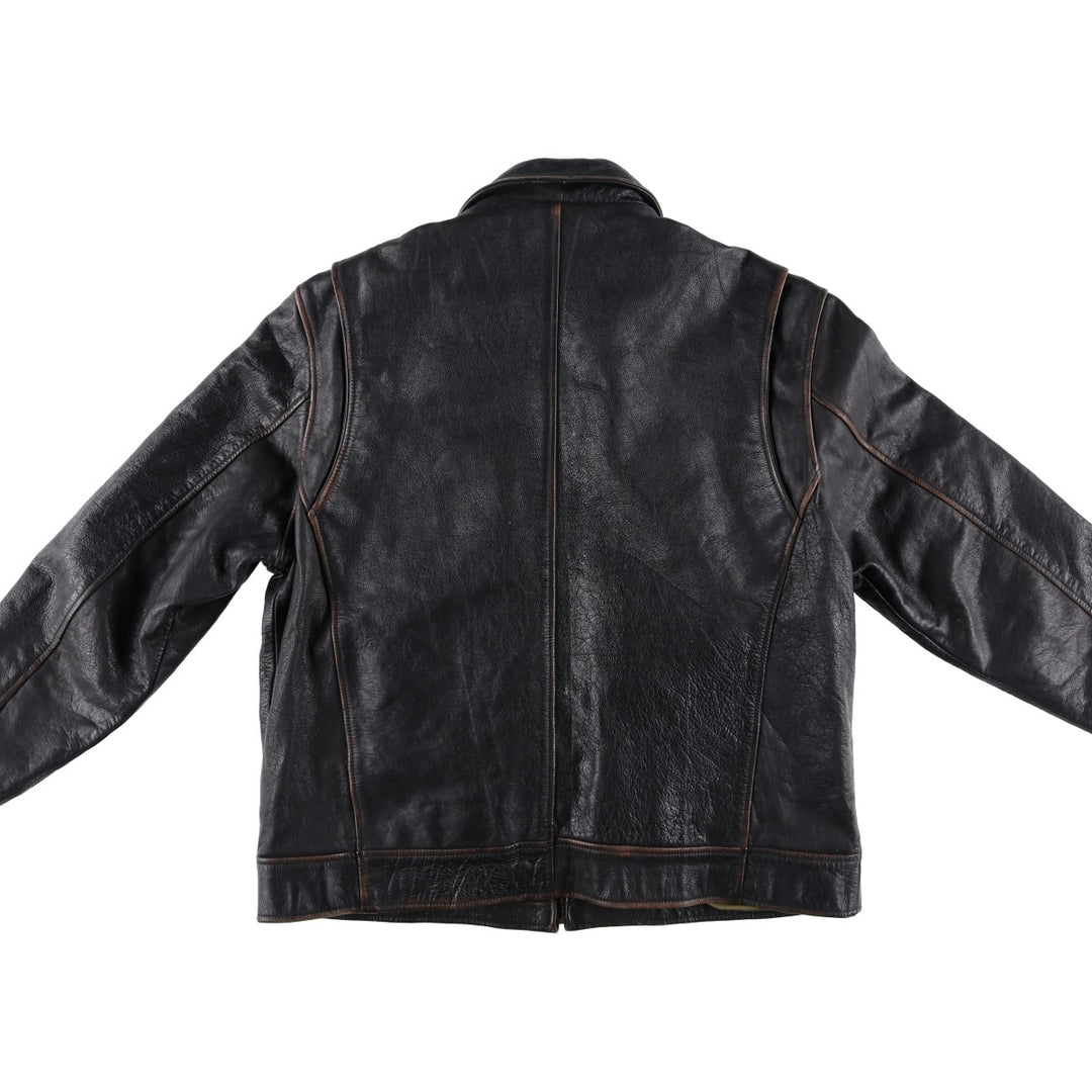 Wilsons Leather M. Julian Leather Blouson, Men's Size L, Swing Top Style, Padded genuine leather black type Vintage Second Hand