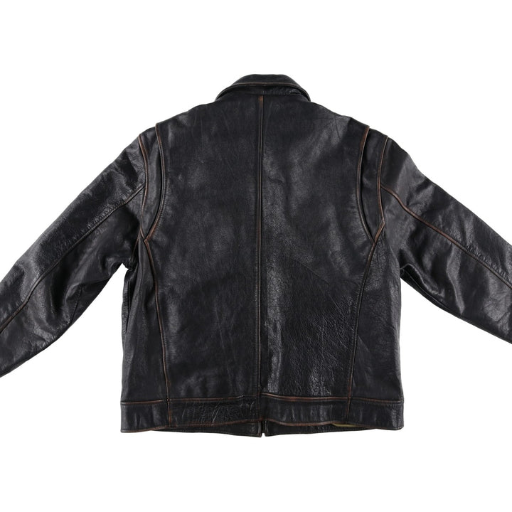 Wilsons Leather M. Julian Leather Blouson, Men's Size L, Swing Top Style, Padded genuine leather black type Vintage Second Hand