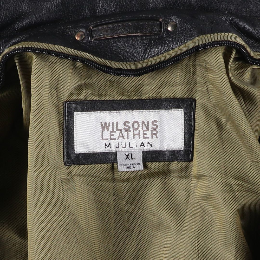 Wilsons Leather M. Julian Leather Blouson, Men's Size L, Swing Top Style, Padded genuine leather black type Vintage Second Hand