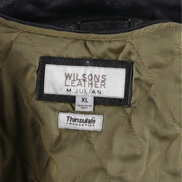 Wilsons Leather M. Julian Leather Blouson, Men's Size L, Swing Top Style, Padded genuine leather black type Vintage Second Hand
