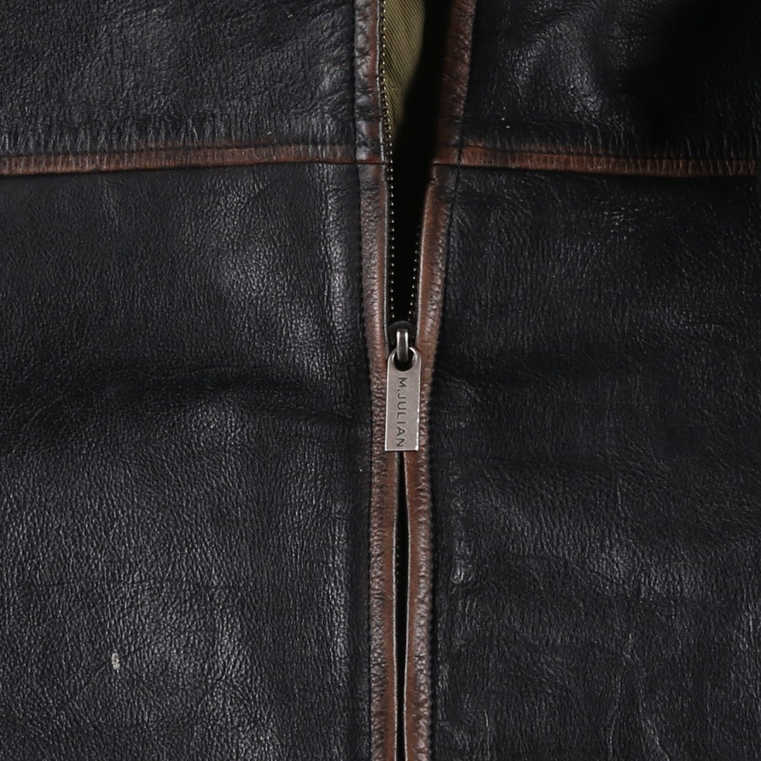 Wilsons Leather M. Julian Leather Blouson, Men's Size L, Swing Top Style, Padded genuine leather black type Vintage Second Hand