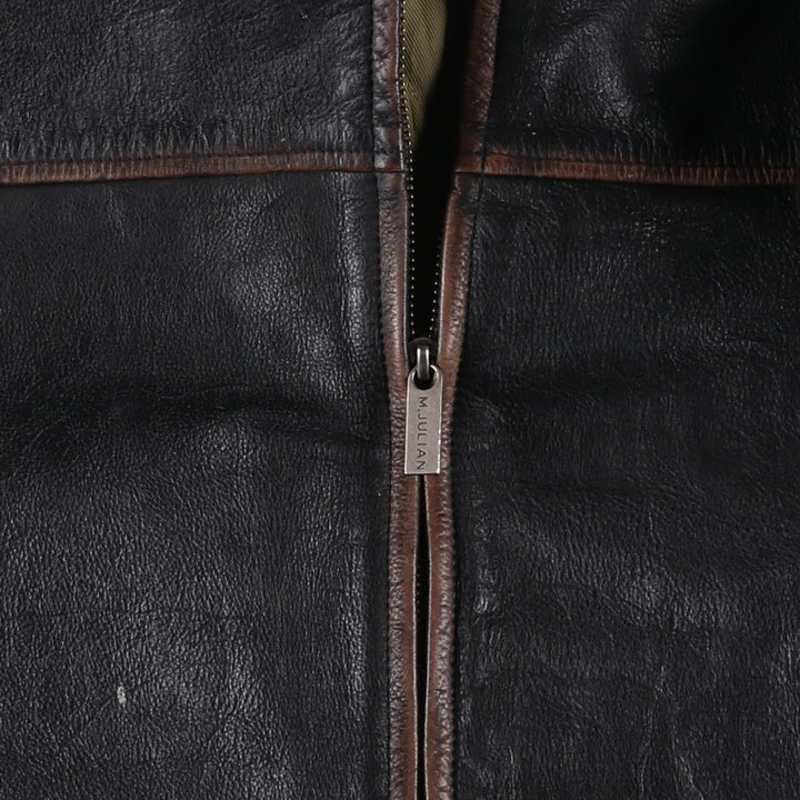 Wilsons Leather M. Julian Leather Blouson, Men's Size L, Swing Top Style, Padded genuine leather black type Vintage Second Hand