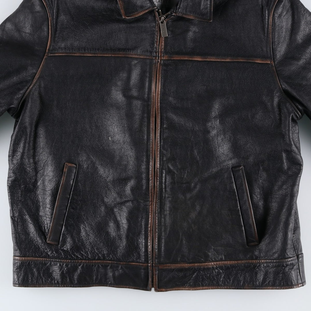 Wilsons Leather M. Julian Leather Blouson, Men's Size L, Swing Top Style, Padded genuine leather black type Vintage Second Hand