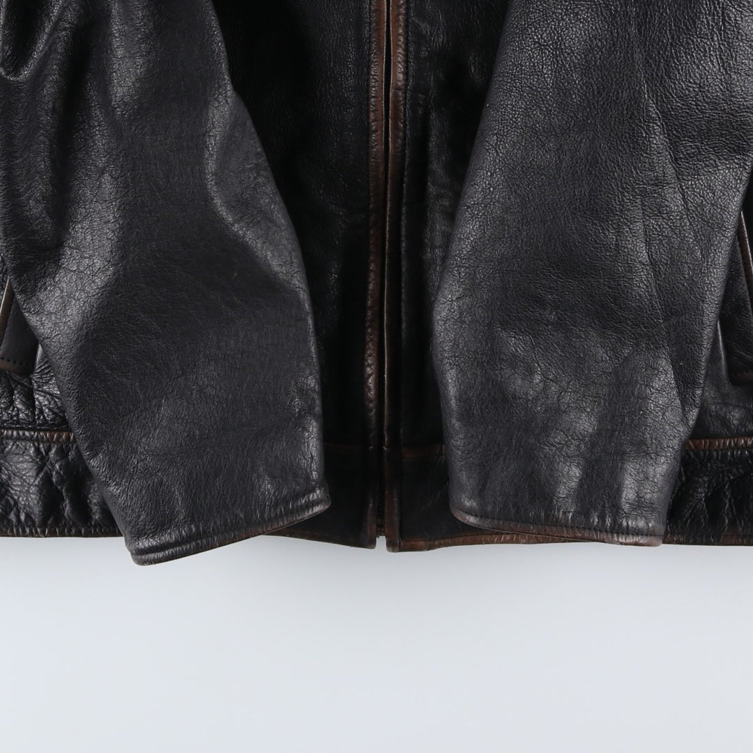 Wilsons Leather M. Julian Leather Blouson, Men's Size L, Swing Top Style, Padded genuine leather black type Vintage Second Hand