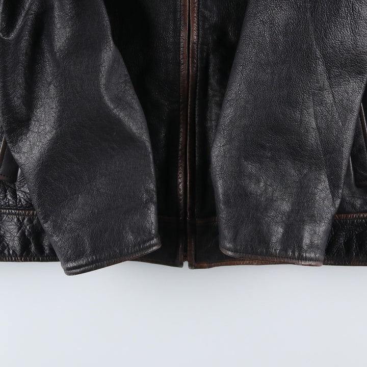 Wilsons Leather M. Julian Leather Blouson, Men's Size L, Swing Top Style, Padded genuine leather black type Vintage Second Hand