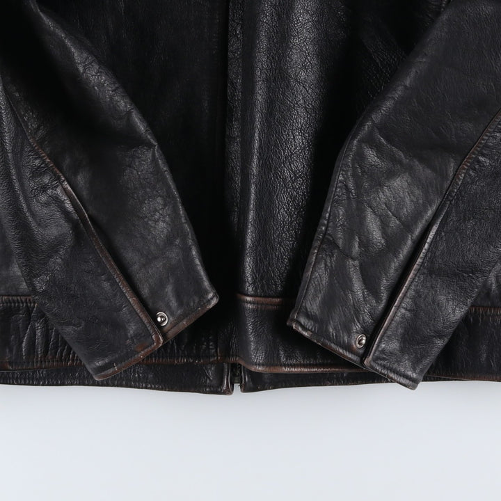 Wilsons Leather M. Julian Leather Blouson, Men's Size L, Swing Top Style, Padded genuine leather black type Vintage Second Hand