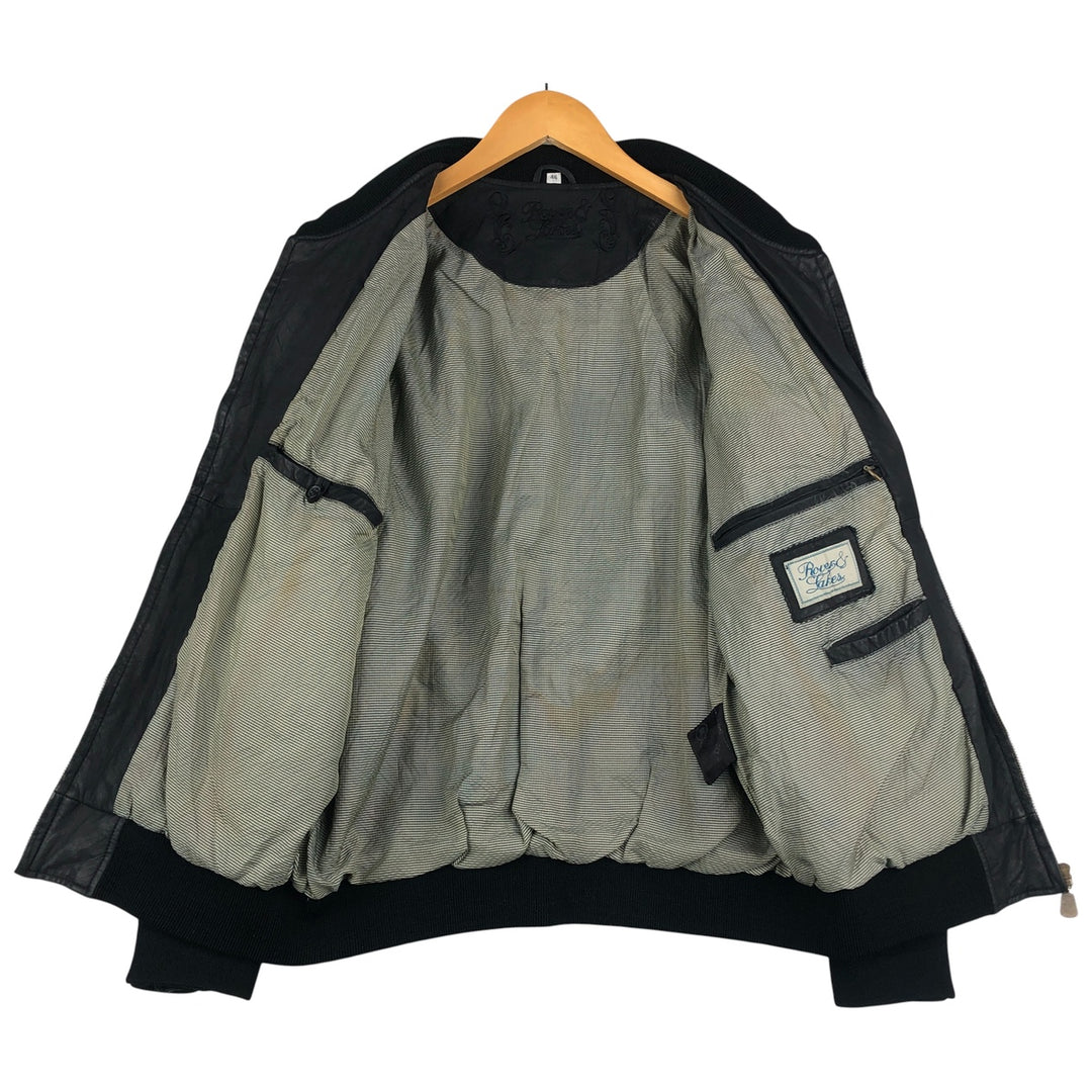 Rover & Lakes Leather Blouson, Men's Size L genuine leather black type Vintage Second Hand
