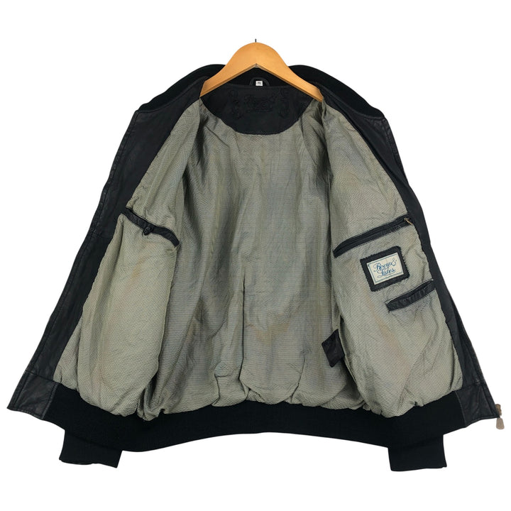 Rover & Lakes Leather Blouson, Men's Size L genuine leather black type Vintage Second Hand