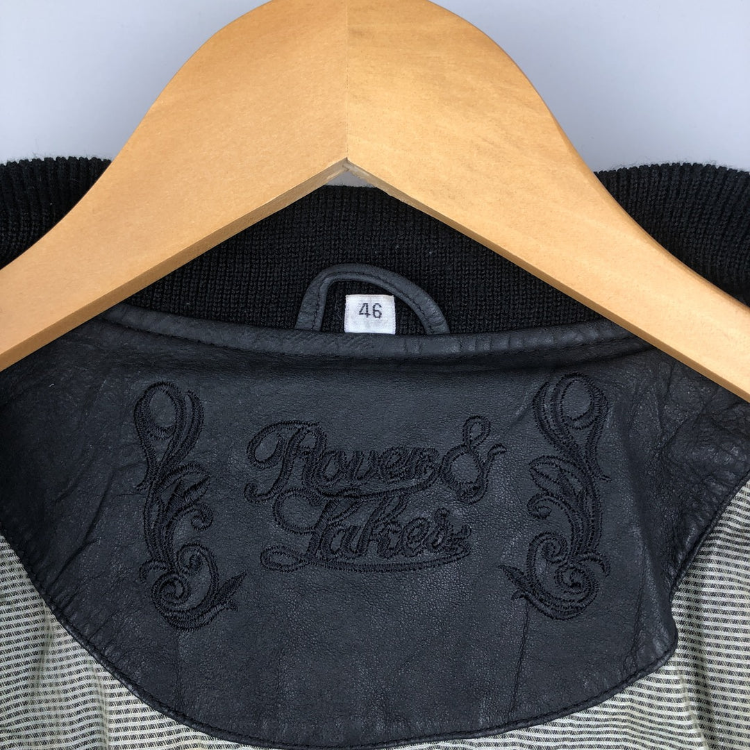 Rover & Lakes Leather Blouson, Men's Size L genuine leather black type Vintage Second Hand