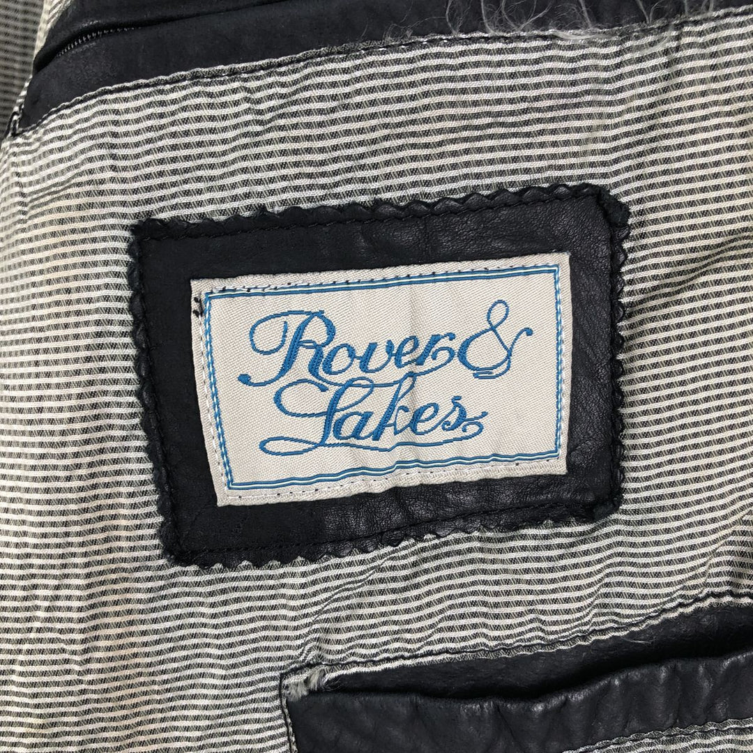 Rover & Lakes Leather Blouson, Men's Size L genuine leather black type Vintage Second Hand