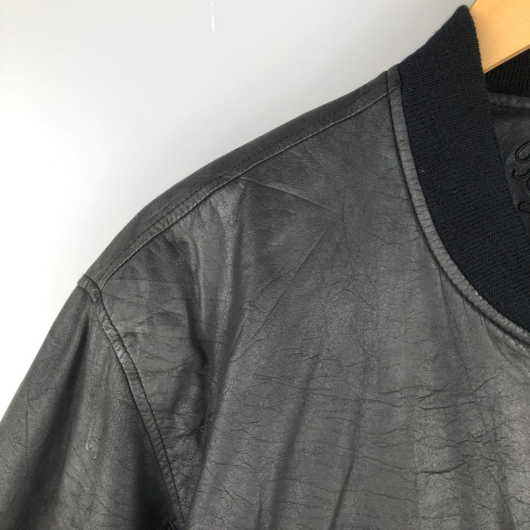 Rover & Lakes Leather Blouson, Men's Size L genuine leather black type Vintage Second Hand