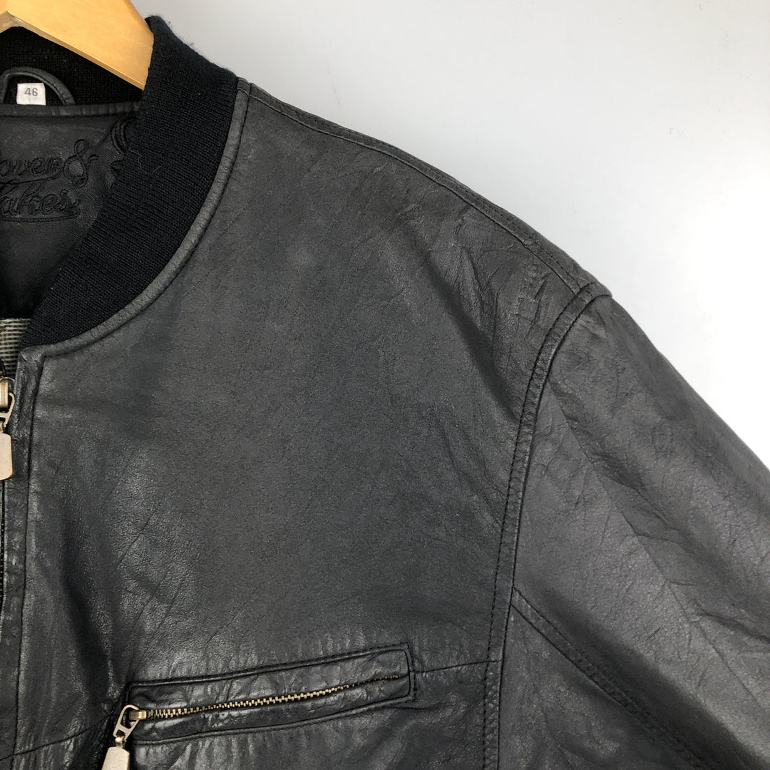 Rover & Lakes Leather Blouson, Men's Size L genuine leather black type Vintage Second Hand