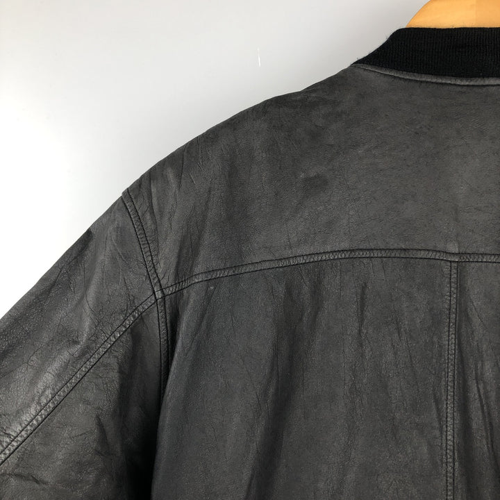 Rover & Lakes Leather Blouson, Men's Size L genuine leather black type Vintage Second Hand