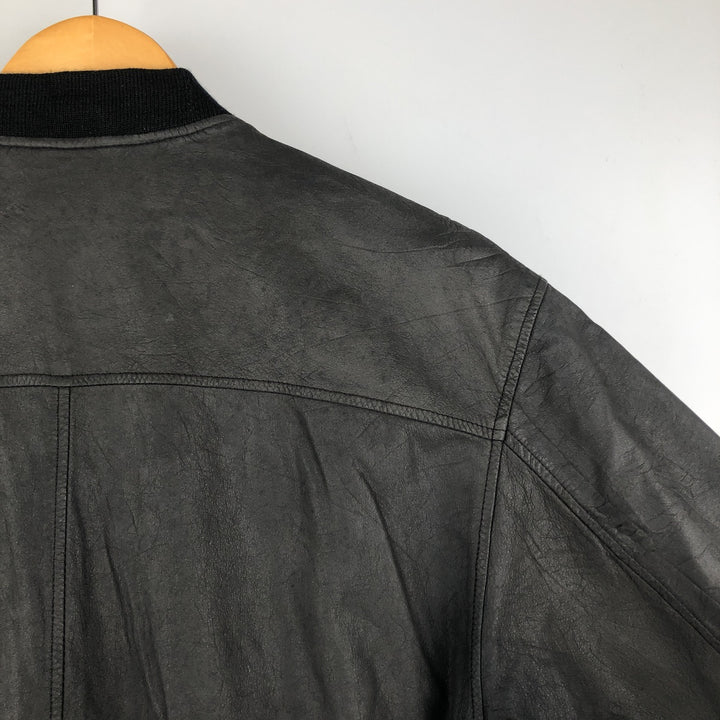 Rover & Lakes Leather Blouson, Men's Size L genuine leather black type Vintage Second Hand