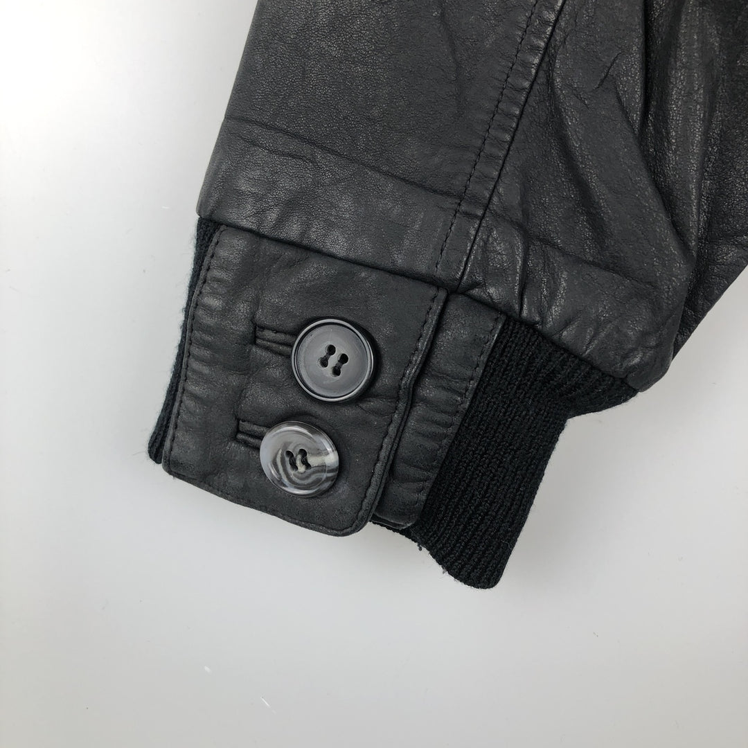 Rover & Lakes Leather Blouson, Men's Size L genuine leather black type Vintage Second Hand