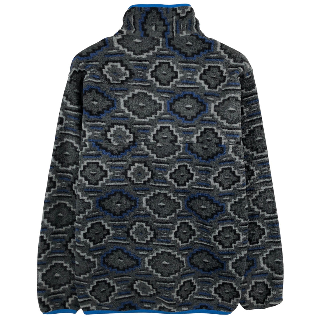 Patagonia Synchilla Snap-T 25450FA12, all-over print, half-snap fleece pullover, men's size S polyester gray type Vintage Second Hand