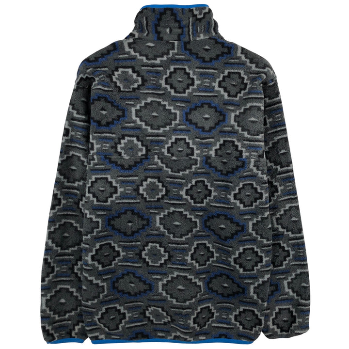 Patagonia Synchilla Snap-T 25450FA12, all-over print, half-snap fleece pullover, men's size S polyester gray type Vintage Second Hand