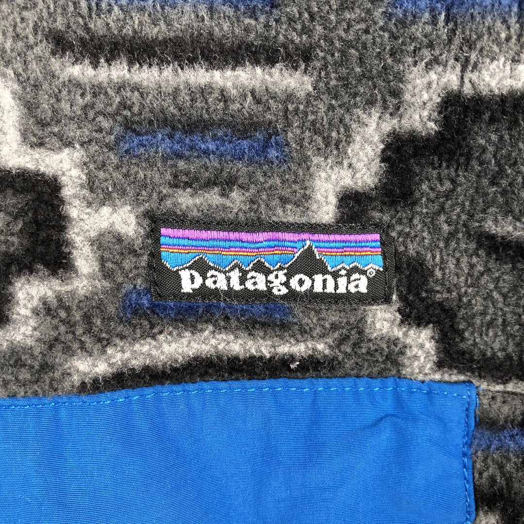 Patagonia Synchilla Snap-T 25450FA12, all-over print, half-snap fleece pullover, men's size S polyester gray type Vintage Second Hand