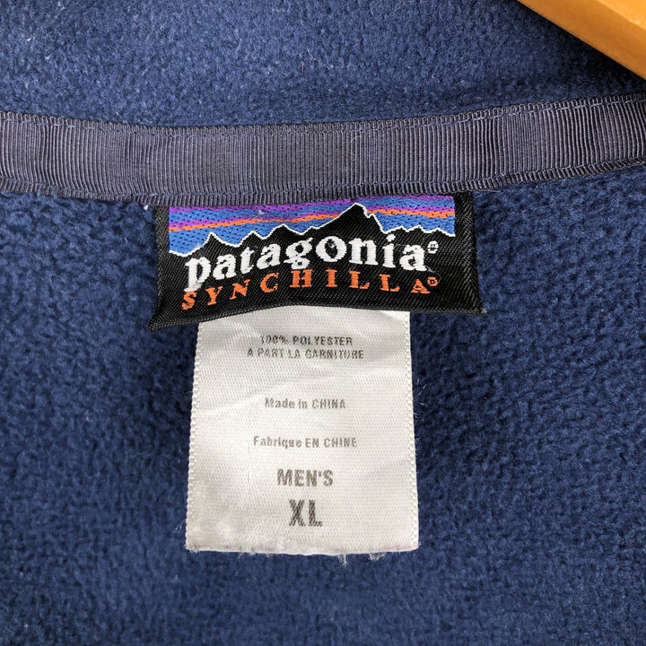 2000'S Patagonia Synchilla Fleece Jacket (26511F6), Men's XL polyester navy blue type Vintage Second Hand