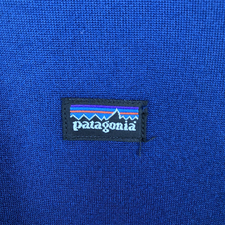 2000'S Patagonia Capilene 42261F8 Henley Fleece Sweatshirt, Made in USA, Men's Size L polyester navy blue type Vintage Second Hand