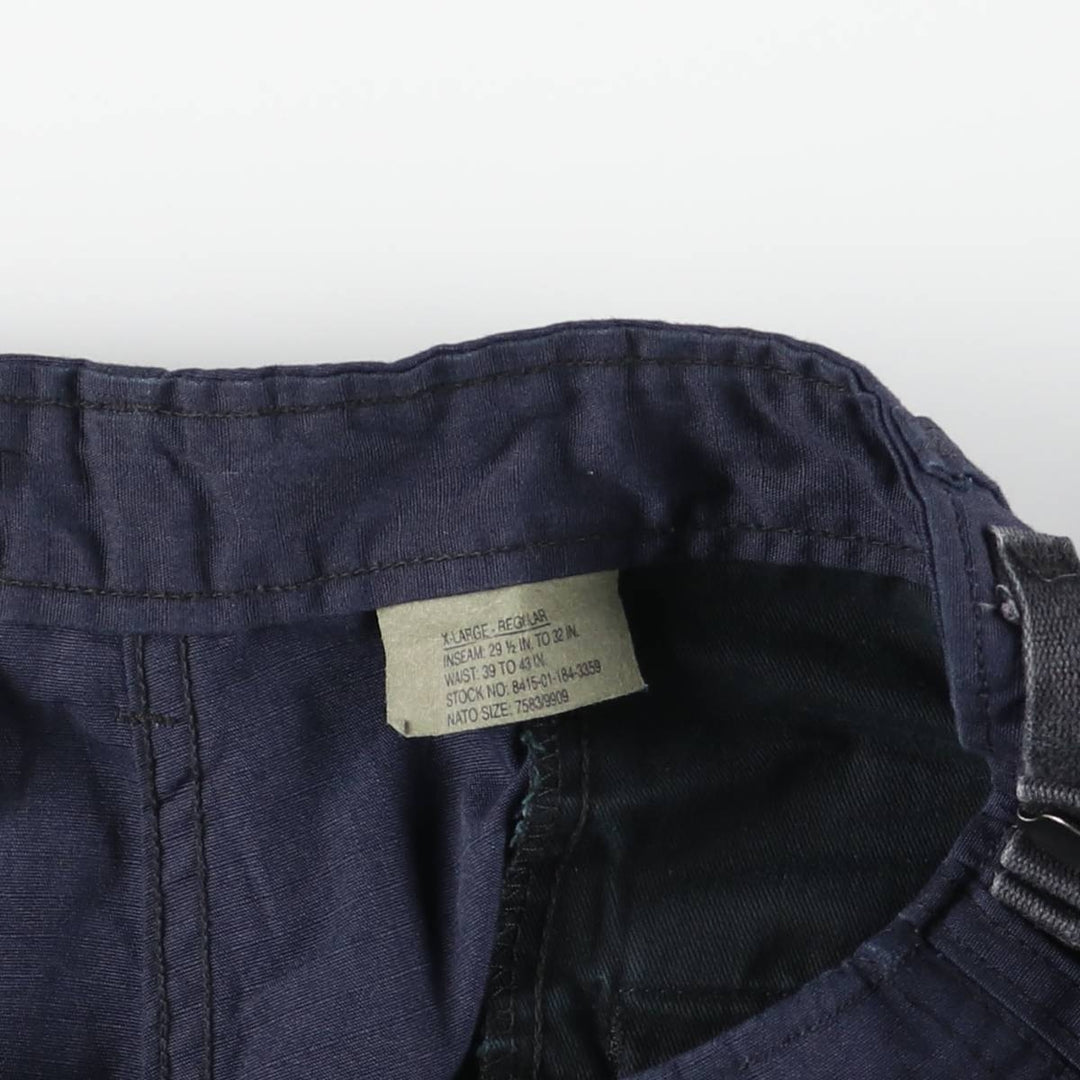 Civilian Combat Cloth Ripstop Military Cargo Pants, Made in USA, X-Large, Regular, Men's XL polyester navy blue type Vintage Second Hand