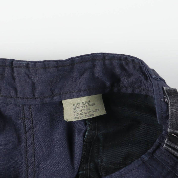 Civilian Combat Cloth Ripstop Military Cargo Pants, Made in USA, X-Large, Regular, Men's XL polyester navy blue type Vintage Second Hand