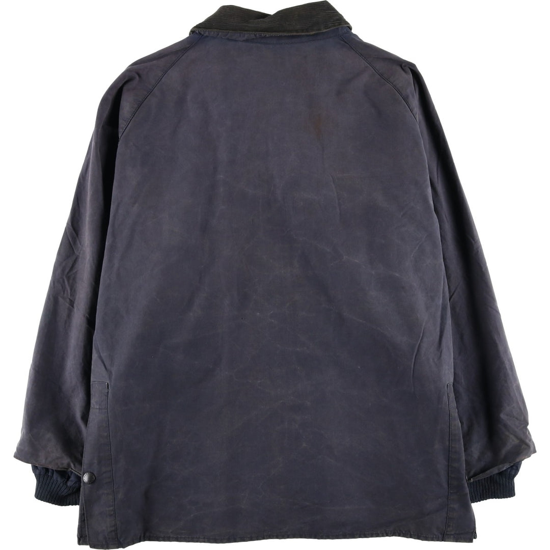 1990'S Barbour Bedale (formerly 3 Warrant) waxed cotton oiled jacket, Made in England, C50, Men's XXL cotton navy blue type Vintage Second Hand
