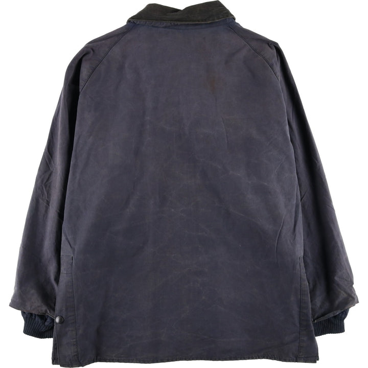 1990'S Barbour Bedale (formerly 3 Warrant) waxed cotton oiled jacket, Made in England, C50, Men's XXL cotton navy blue type Vintage Second Hand