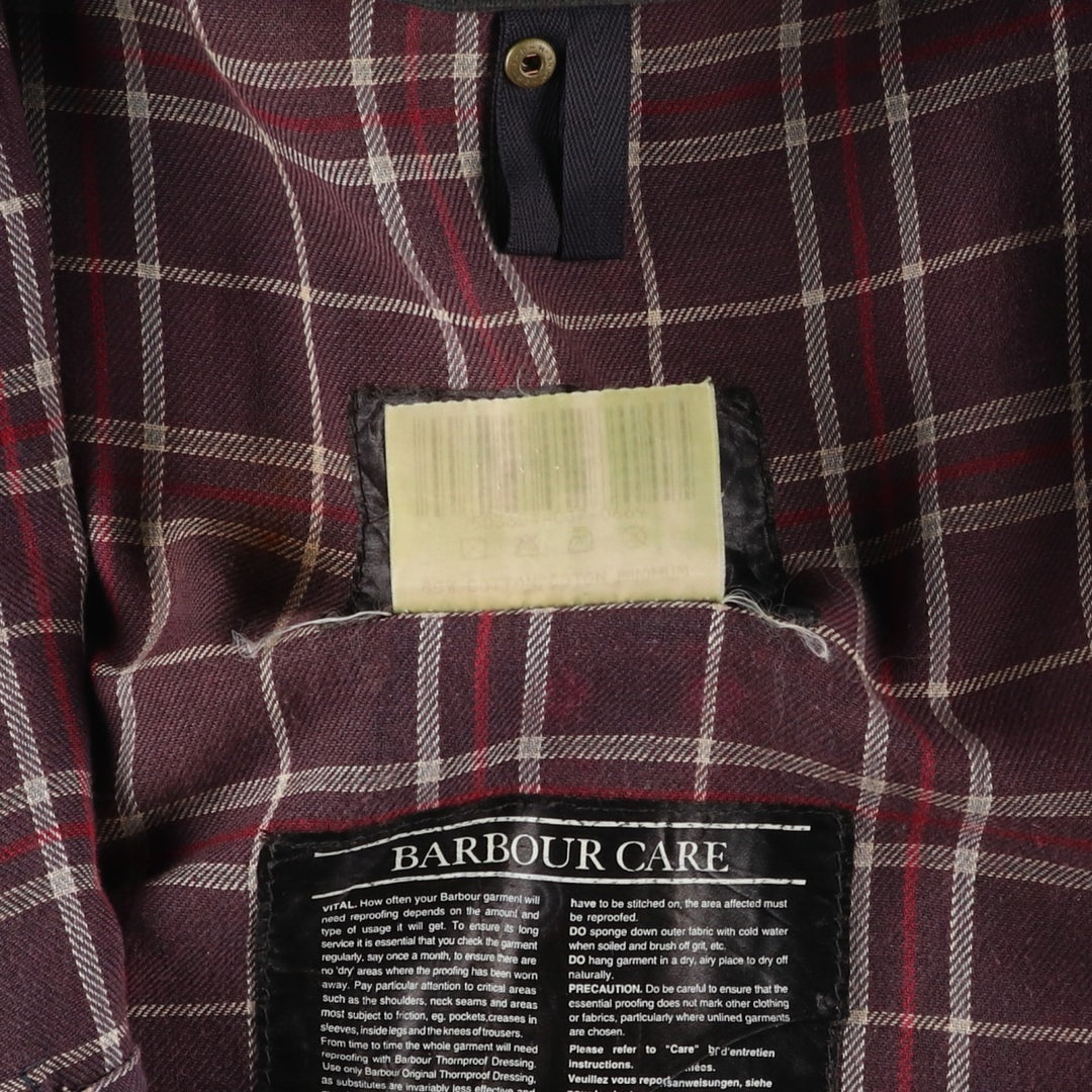 1990'S Barbour Bedale (formerly 3 Warrant) waxed cotton oiled jacket, Made in England, C50, Men's XXL cotton navy blue type Vintage Second Hand