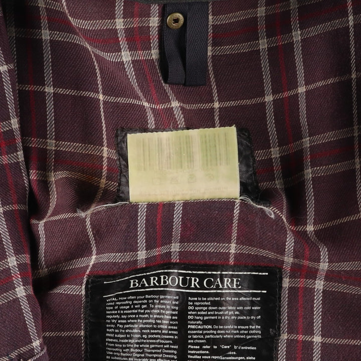1990'S Barbour Bedale (formerly 3 Warrant) waxed cotton oiled jacket, Made in England, C50, Men's XXL cotton navy blue type Vintage Second Hand