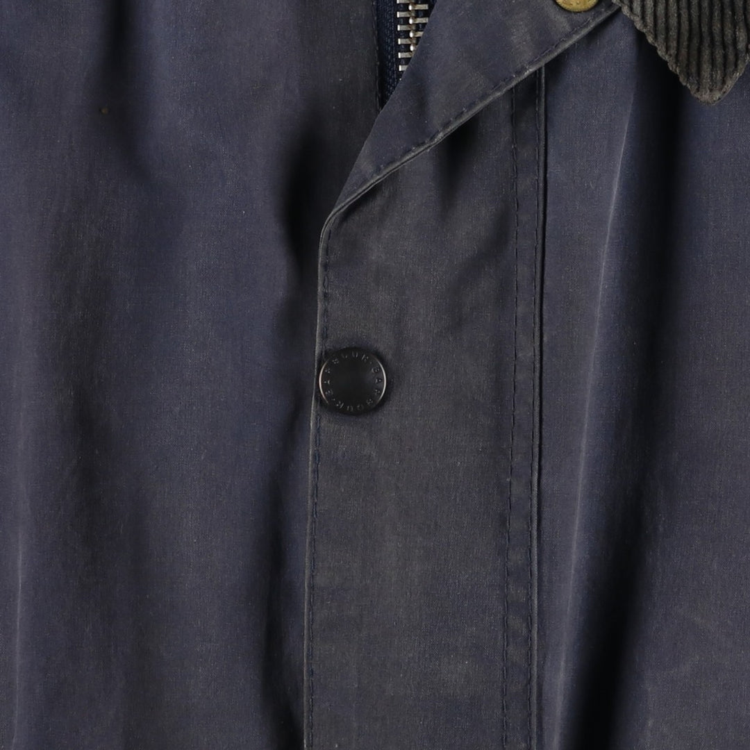 1990'S Barbour Bedale (formerly 3 Warrant) waxed cotton oiled jacket, Made in England, C50, Men's XXL cotton navy blue type Vintage Second Hand