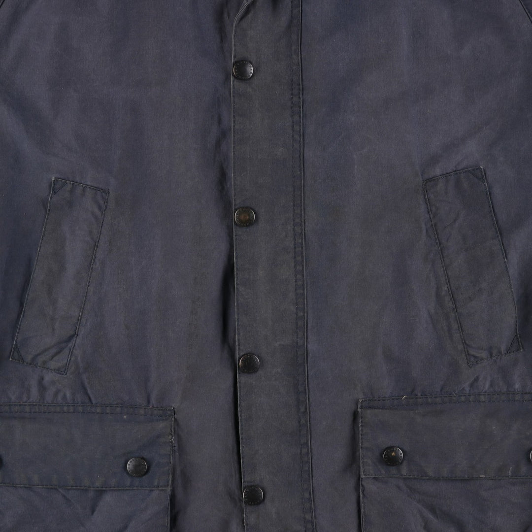 1990'S Barbour Bedale (formerly 3 Warrant) waxed cotton oiled jacket, Made in England, C50, Men's XXL cotton navy blue type Vintage Second Hand