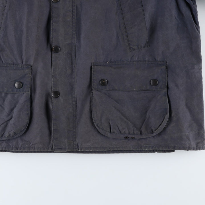 1990'S Barbour Bedale (formerly 3 Warrant) waxed cotton oiled jacket, Made in England, C50, Men's XXL cotton navy blue type Vintage Second Hand
