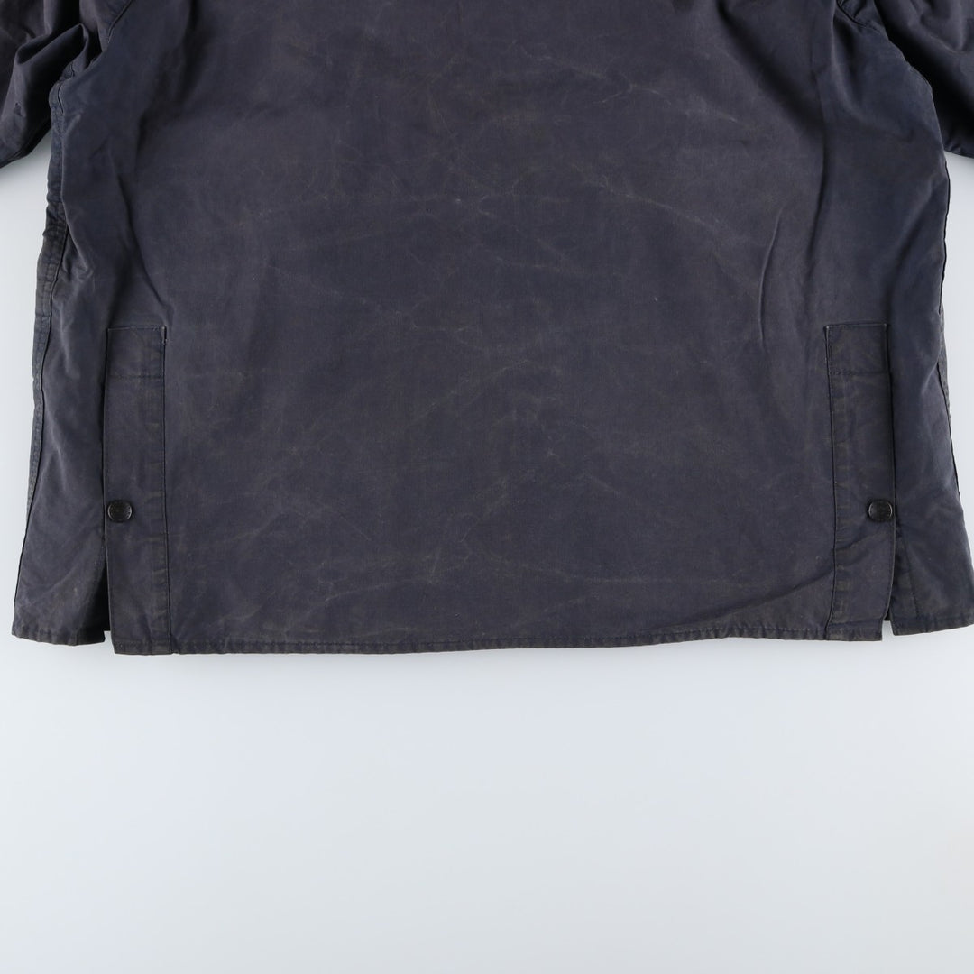 1990'S Barbour Bedale (formerly 3 Warrant) waxed cotton oiled jacket, Made in England, C50, Men's XXL cotton navy blue type Vintage Second Hand
