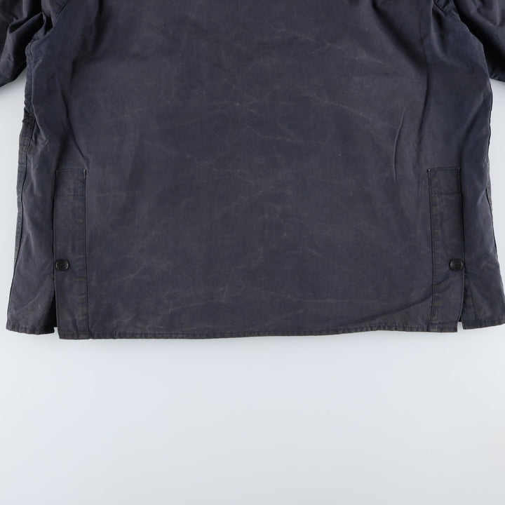 1990'S Barbour Bedale (formerly 3 Warrant) waxed cotton oiled jacket, Made in England, C50, Men's XXL cotton navy blue type Vintage Second Hand