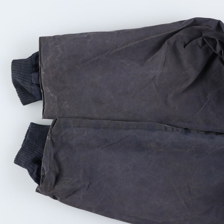 1990'S Barbour Bedale (formerly 3 Warrant) waxed cotton oiled jacket, Made in England, C50, Men's XXL cotton navy blue type Vintage Second Hand