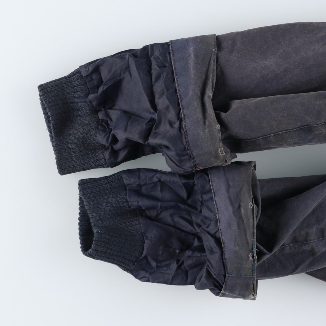 1990'S Barbour Bedale (formerly 3 Warrant) waxed cotton oiled jacket, Made in England, C50, Men's XXL cotton navy blue type Vintage Second Hand
