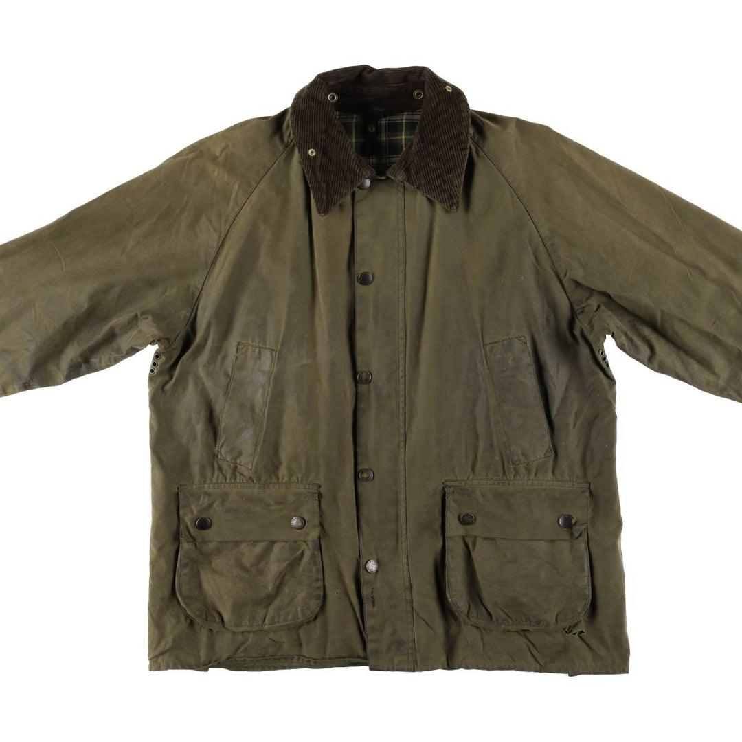 2000'S Barbour Bedale 3-Warrant Waxed Cotton Oiled Jacket, Made in England, Size C42 (Men's L equivalent) cotton Khaki type Vintage Second Hand