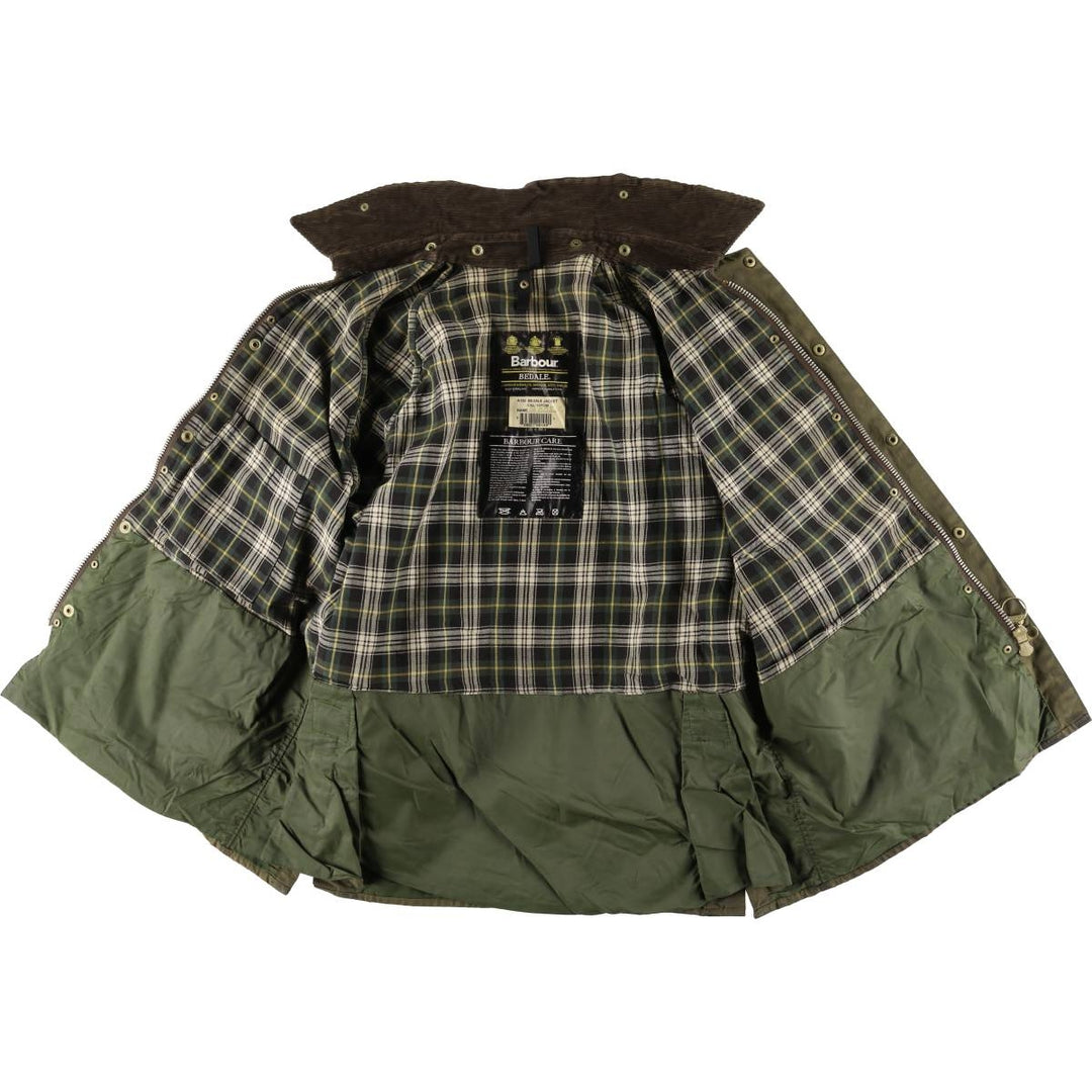 2000'S Barbour Bedale 3-Warrant Waxed Cotton Oiled Jacket, Made in England, Size C42 (Men's L equivalent) cotton Khaki type Vintage Second Hand