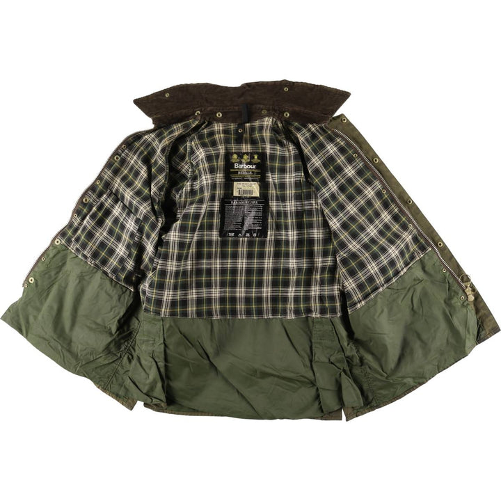 2000'S Barbour Bedale 3-Warrant Waxed Cotton Oiled Jacket, Made in England, Size C42 (Men's L equivalent) cotton Khaki type Vintage Second Hand