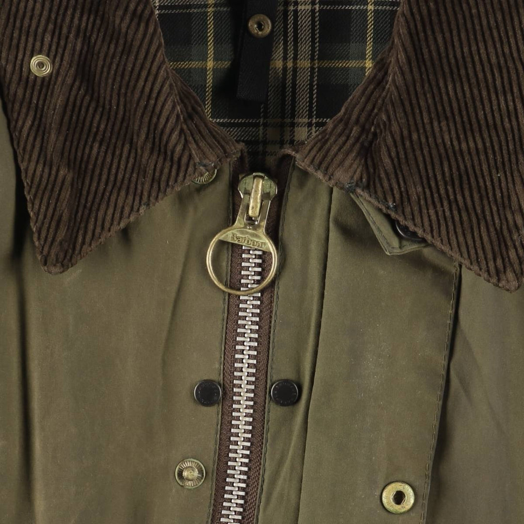 2000'S Barbour Bedale 3-Warrant Waxed Cotton Oiled Jacket, Made in England, Size C42 (Men's L equivalent) cotton Khaki type Vintage Second Hand