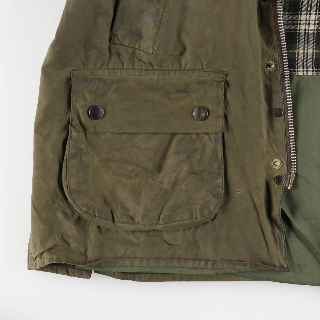 2000'S Barbour Bedale 3-Warrant Waxed Cotton Oiled Jacket, Made in England, Size C42 (Men's L equivalent) cotton Khaki type Vintage Second Hand