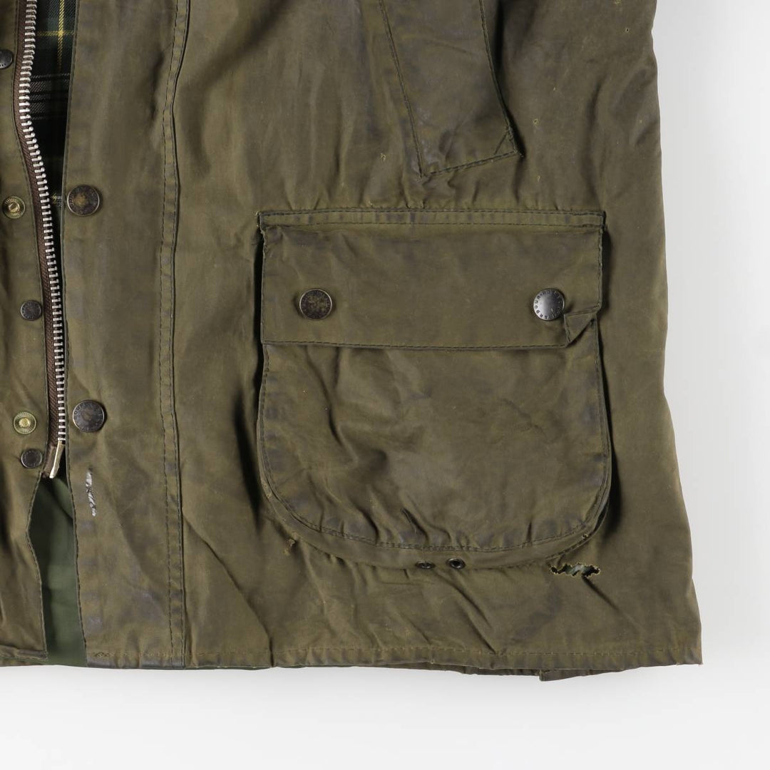 2000'S Barbour Bedale 3-Warrant Waxed Cotton Oiled Jacket, Made in England, Size C42 (Men's L equivalent) cotton Khaki type Vintage Second Hand