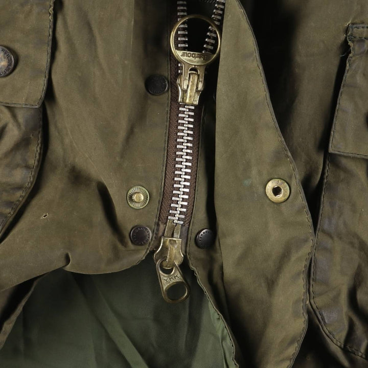 2000'S Barbour Bedale 3-Warrant Waxed Cotton Oiled Jacket, Made in England, Size C42 (Men's L equivalent) cotton Khaki type Vintage Second Hand
