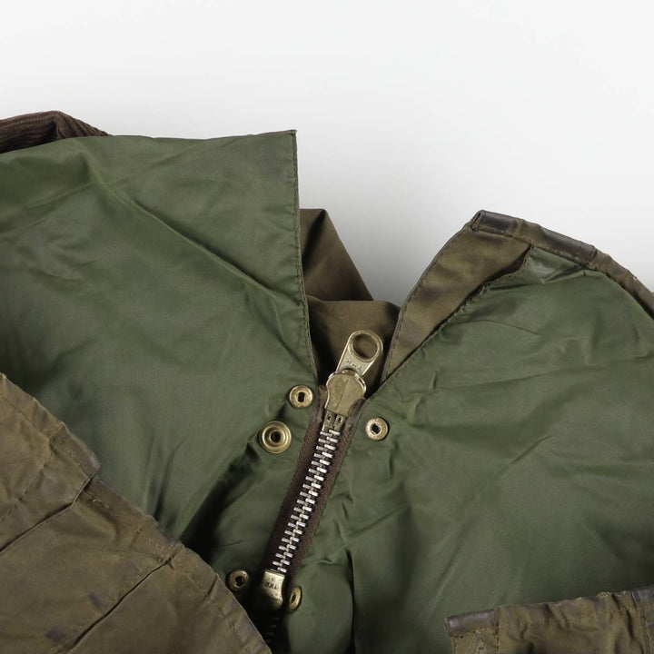 2000'S Barbour Bedale 3-Warrant Waxed Cotton Oiled Jacket, Made in England, Size C42 (Men's L equivalent) cotton Khaki type Vintage Second Hand